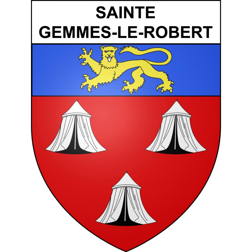 Sainte-Gemmes-le-Robert 53 ville sticker blason écusson autocollant adhésif