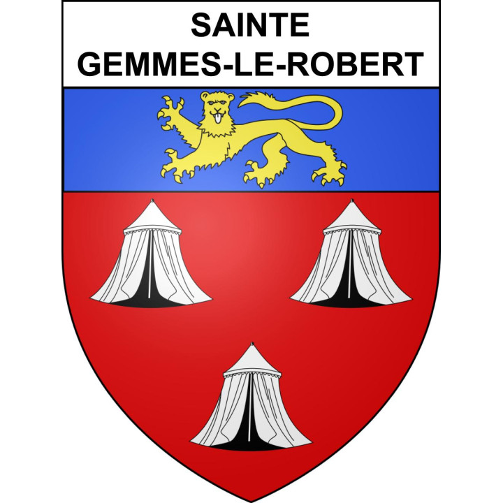 Pegatinas escudo de armas de Sainte-Gemmes-le-Robert adhesivo de la etiqueta engomada