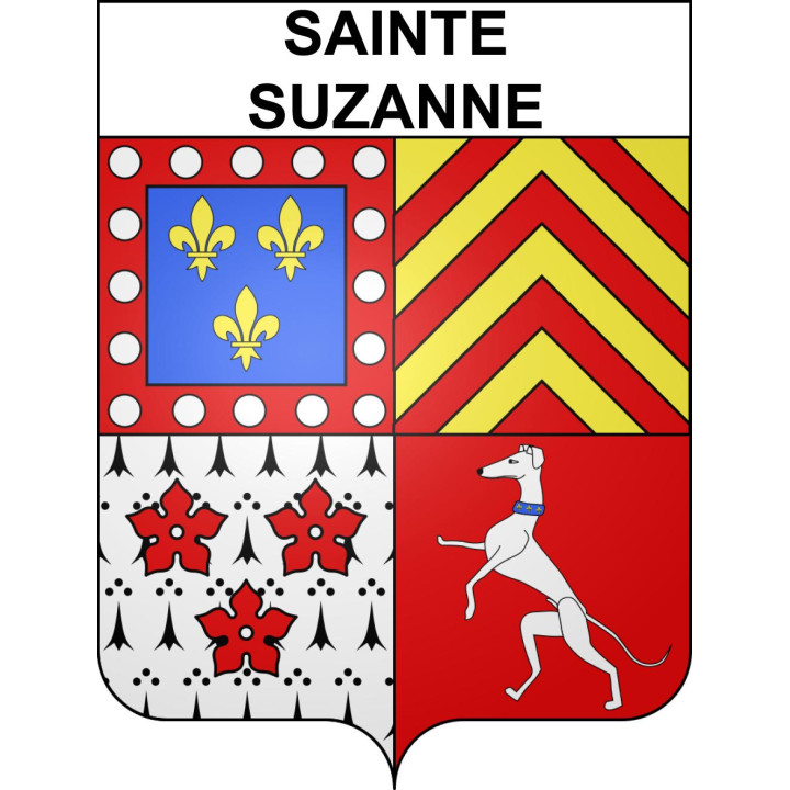 Pegatinas escudo de armas de Sainte-Suzanne adhesivo de la etiqueta engomada