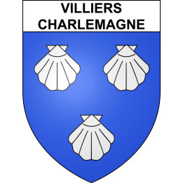 Pegatinas escudo de armas de Villiers-Charlemagne adhesivo de la etiqueta engomada