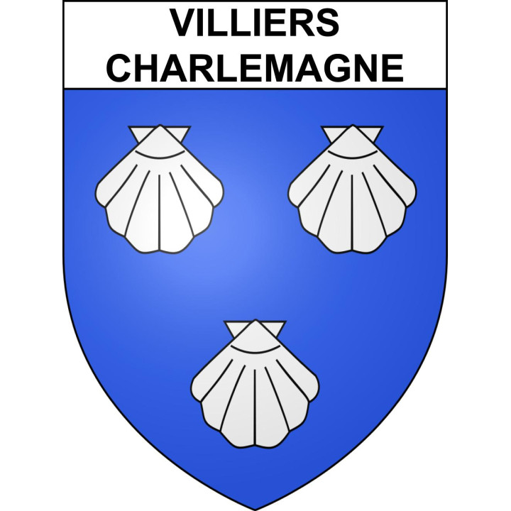 Villiers-Charlemagne Sticker wappen, gelsenkirchen, augsburg, klebender aufkleber