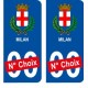 Milan ville sticker numéro au choix autocollant blason Italie city