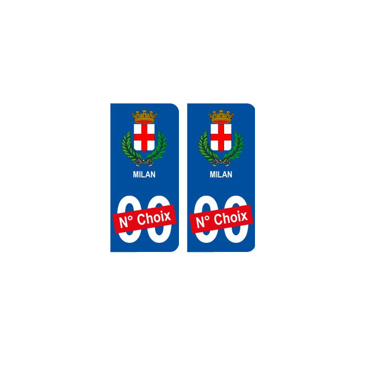Milan ville sticker numéro au choix autocollant blason Italie city