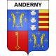 Pegatinas escudo de armas de Anderny adhesivo de la etiqueta engomada