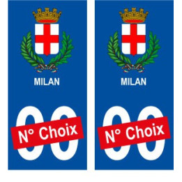 Milan ville sticker numéro au choix autocollant blason Italie city