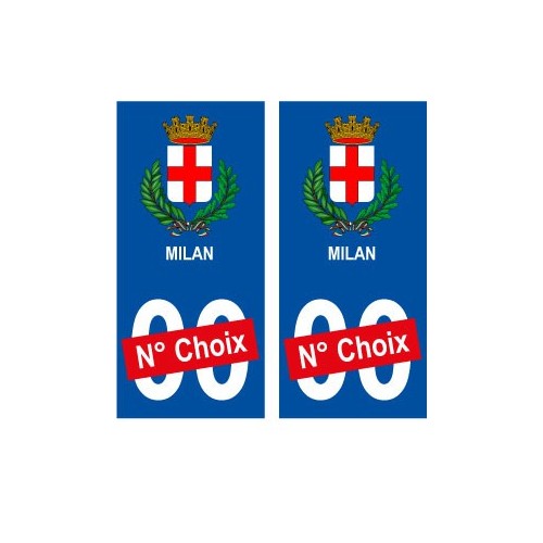 Milan ville sticker numéro au choix autocollant blason Italie city