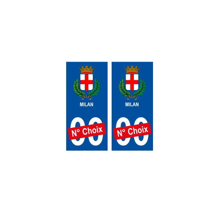 Milan ville sticker numéro au choix autocollant blason Italie city