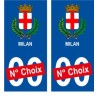 Milan ville sticker numéro au choix autocollant blason Italie city