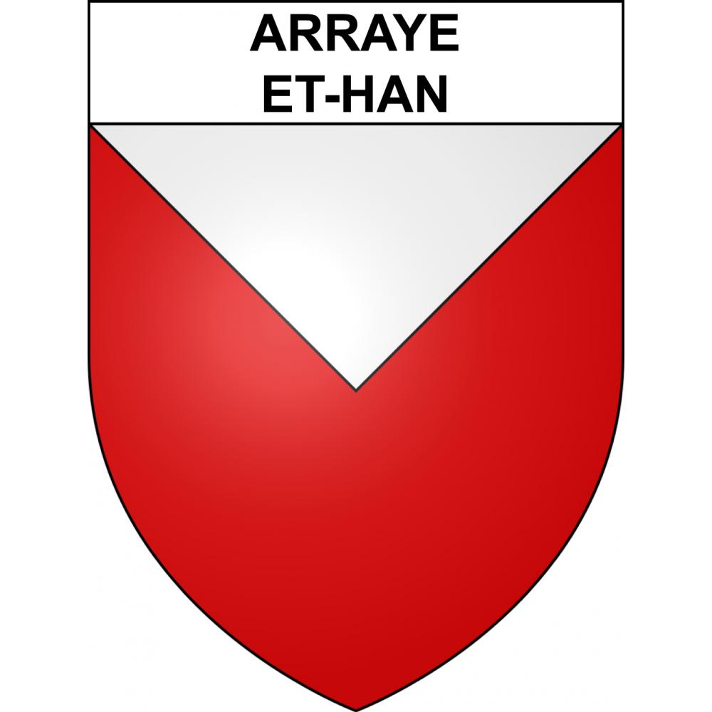 Pegatinas escudo de armas de Arraye-et-Han adhesivo de la etiqueta engomada
