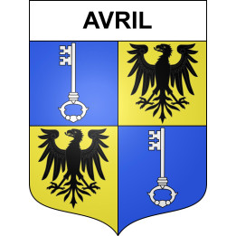 Pegatinas escudo de armas de Avril adhesivo de la etiqueta engomada