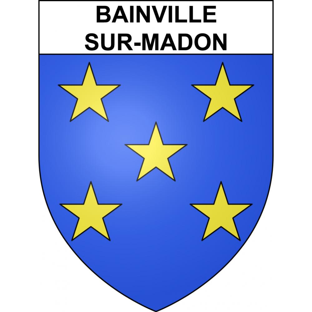 Bainville-sur-Madon 54 ville sticker blason écusson autocollant adhésif