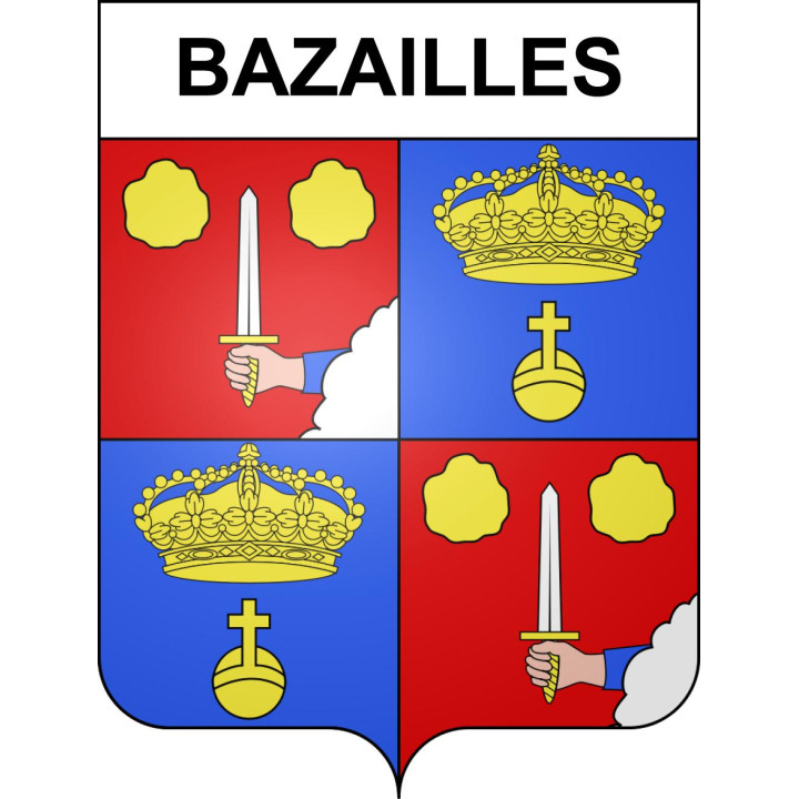 Pegatinas escudo de armas de Bazailles adhesivo de la etiqueta engomada
