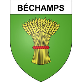 Pegatinas escudo de armas de Béchamps adhesivo de la etiqueta engomada