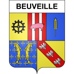 Pegatinas escudo de armas de Beuveille adhesivo de la etiqueta engomada