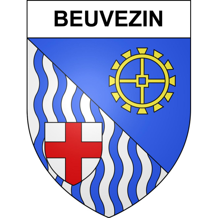 Pegatinas escudo de armas de Beuvezin adhesivo de la etiqueta engomada