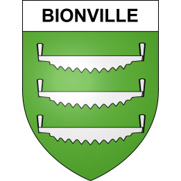 Pegatinas escudo de armas de Bionville adhesivo de la etiqueta engomada