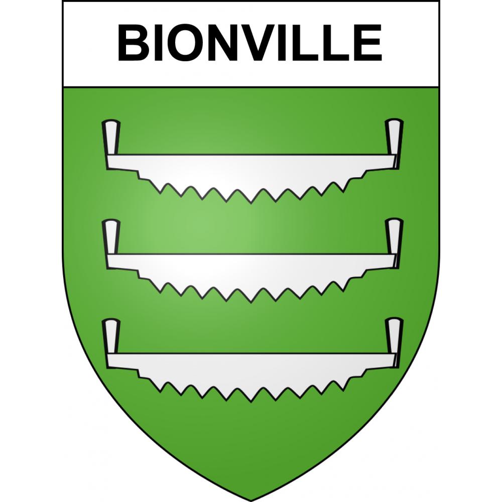 Pegatinas escudo de armas de Bionville adhesivo de la etiqueta engomada