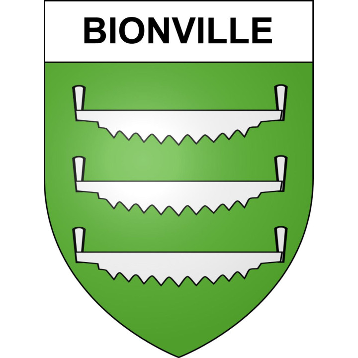 Pegatinas escudo de armas de Bionville adhesivo de la etiqueta engomada