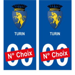 Turin ville sticker numéro au choix autocollant blason Italie city