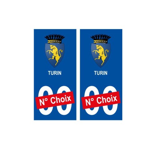 Turin ville sticker numéro au choix autocollant blason Italie city