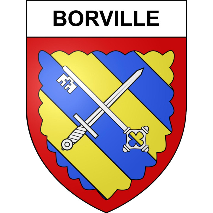Pegatinas escudo de armas de Borville adhesivo de la etiqueta engomada