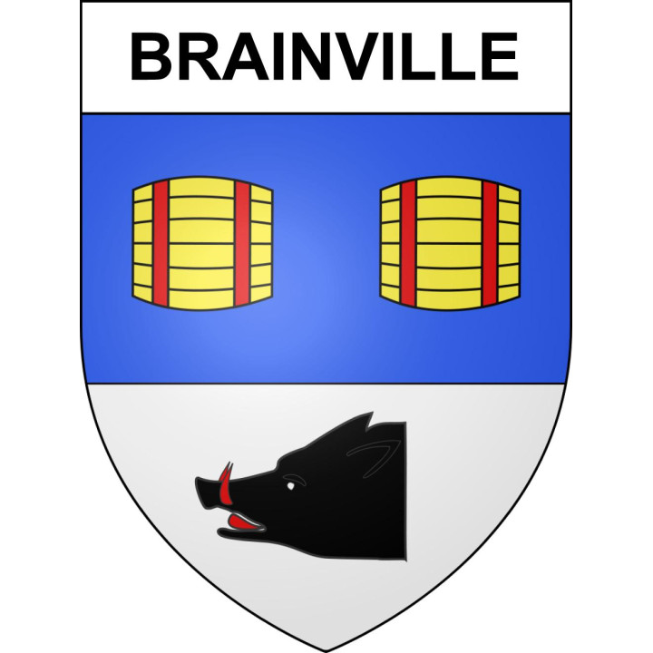Pegatinas escudo de armas de Brainville adhesivo de la etiqueta engomada