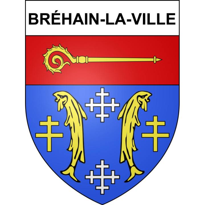 Bréhain-la-Ville 54 ville sticker blason écusson autocollant adhésif