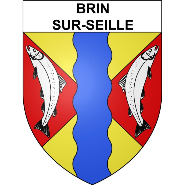 Pegatinas escudo de armas de Brin-sur-Seille adhesivo de la etiqueta engomada