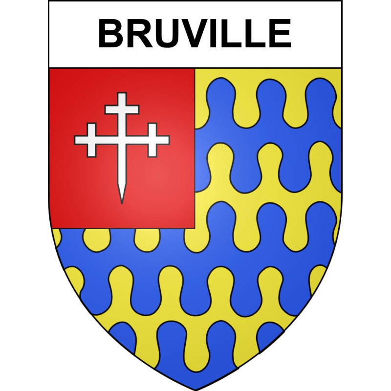 Pegatinas escudo de armas de Bruville adhesivo de la etiqueta engomada