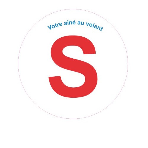 Signal sénior sticker autocollant votre ainé au volant logo 2 conduite