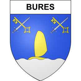 Pegatinas escudo de armas de Bures adhesivo de la etiqueta engomada