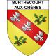 Pegatinas escudo de armas de Burthecourt-aux-Chênes adhesivo de la etiqueta engomada