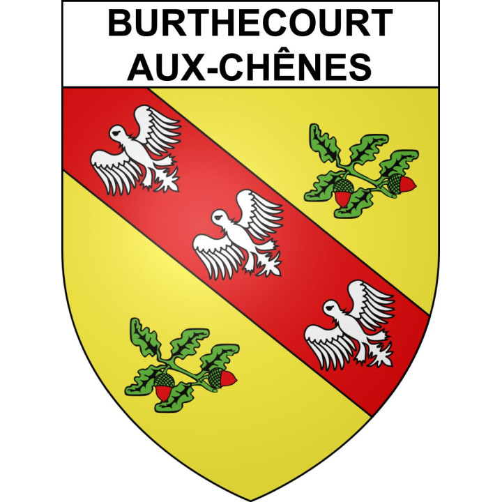Pegatinas escudo de armas de Burthecourt-aux-Chênes adhesivo de la etiqueta engomada