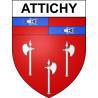 Attichy 60 ville sticker blason écusson autocollant adhésif