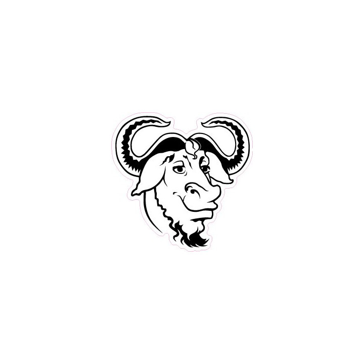 GNU logiciel soft libre logo sticker autocollant