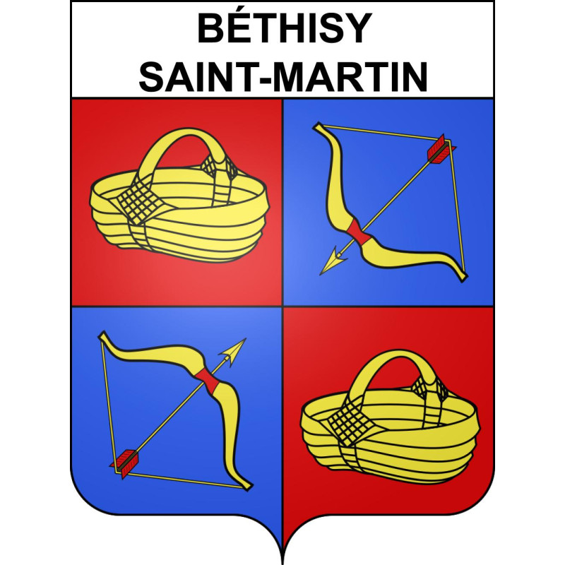 Pegatinas escudo de armas de Béthisy-Saint-Martin adhesivo de la etiqueta engomada