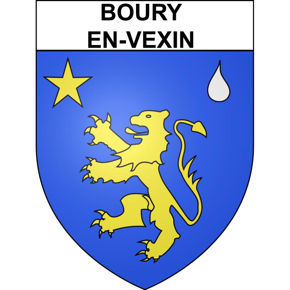 Boury-en-Vexin 60 ville sticker blason écusson autocollant adhésif