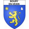 Pegatinas escudo de armas de Boury-en-Vexin adhesivo de la etiqueta engomada