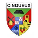 Cinqueux 60 ville sticker blason écusson autocollant adhésif