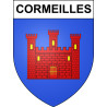 Pegatinas escudo de armas de Cormeilles adhesivo de la etiqueta engomada