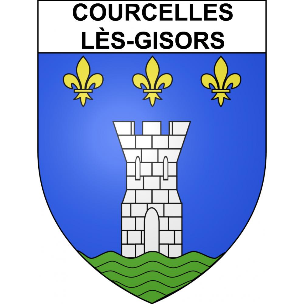 Courcelles-lès-Gisors 60 ville sticker blason écusson autocollant adhésif