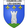 Pegatinas escudo de armas de Courcelles-lès-Gisors adhesivo de la etiqueta engomada