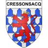 Pegatinas escudo de armas de Cressonsacq adhesivo de la etiqueta engomada