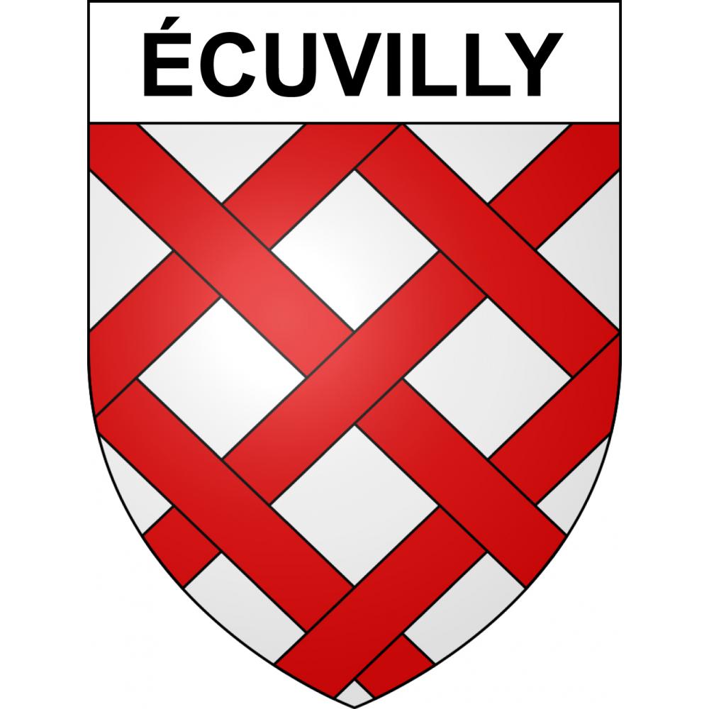 Pegatinas escudo de armas de Écuvilly adhesivo de la etiqueta engomada