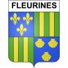 Fleurines 60 ville sticker blason écusson autocollant adhésif