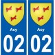 02 Vervins ville autocollant plaque