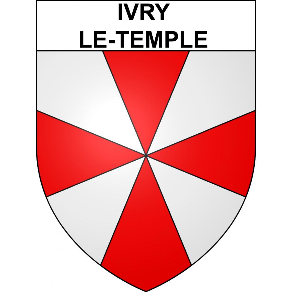 Pegatinas escudo de armas de Ivry-le-Temple adhesivo de la etiqueta engomada