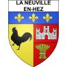 Pegatinas escudo de armas de La Neuville-en-Hez adhesivo de la etiqueta engomada