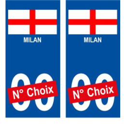 Milan ville sticker numéro au choix autocollant blason Italie city Milano