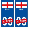 Milan ville sticker numéro au choix autocollant blason Italie city Milano